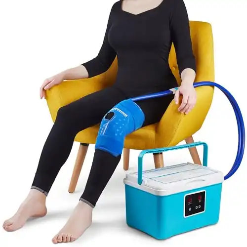 Cold Therapy Machine Cryotherapy Freeze Kit System for Post-Surgery Care, ACL, MCL, Swelling, Sprains, and Other Injuries with Digital Timer