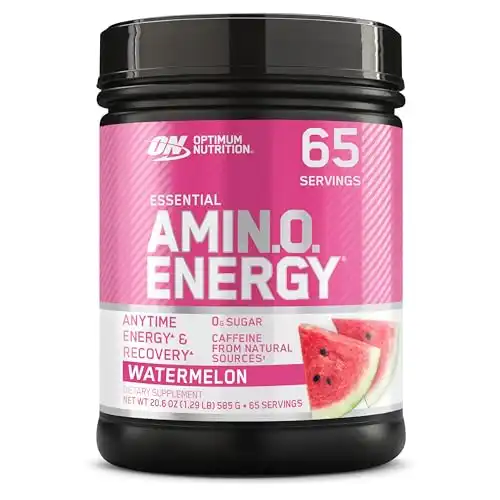 Optimum Nutrition Amino Energy - Pre Workout with Green Tea, BCAA, Keto Friendly, Green Coffee Extract, Energy Powder - Watermelon