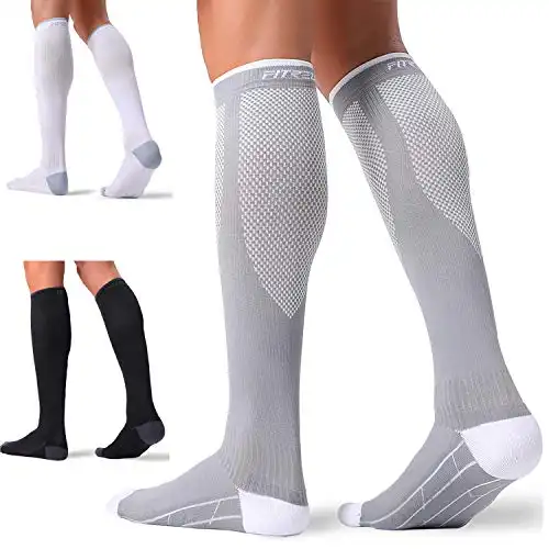 FITRELL 3 Pairs Compression Socks for Women and Men 20-30mmHg- Circulation and Muscle Support Socks