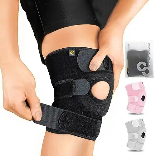 Bracoo Adjustable Compression Knee Patellar Pad Tendon Support Sleeve Brace for Men Women - Arthritis Pain & Injury Recovery